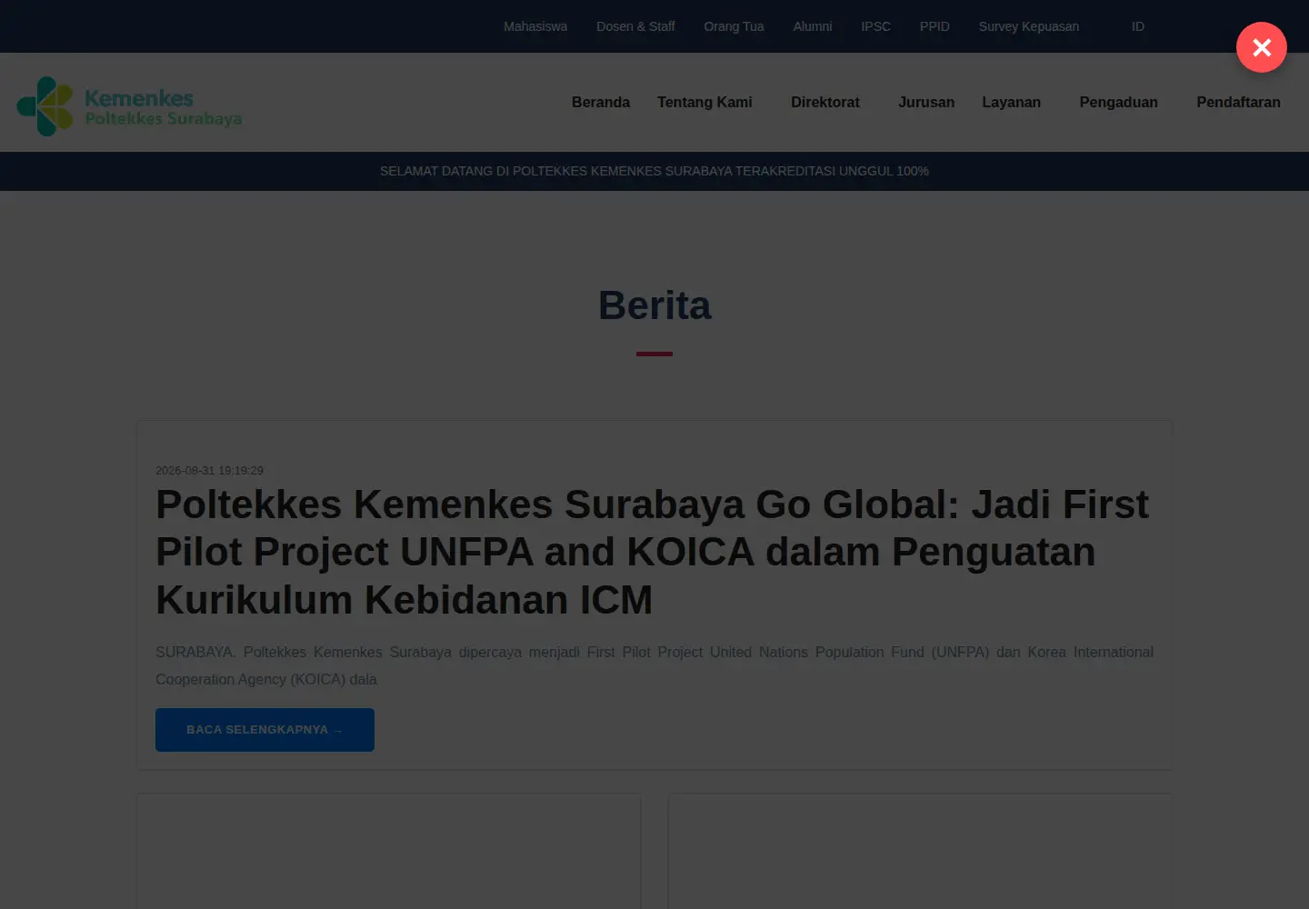 Screenshot of poltekkesdepkes-sby.ac.id