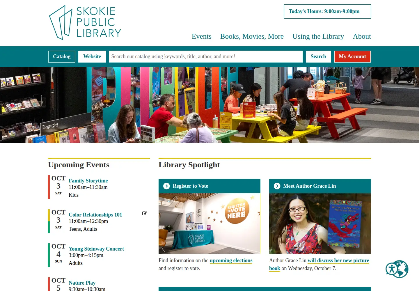 Screenshot of skokielibrary.info