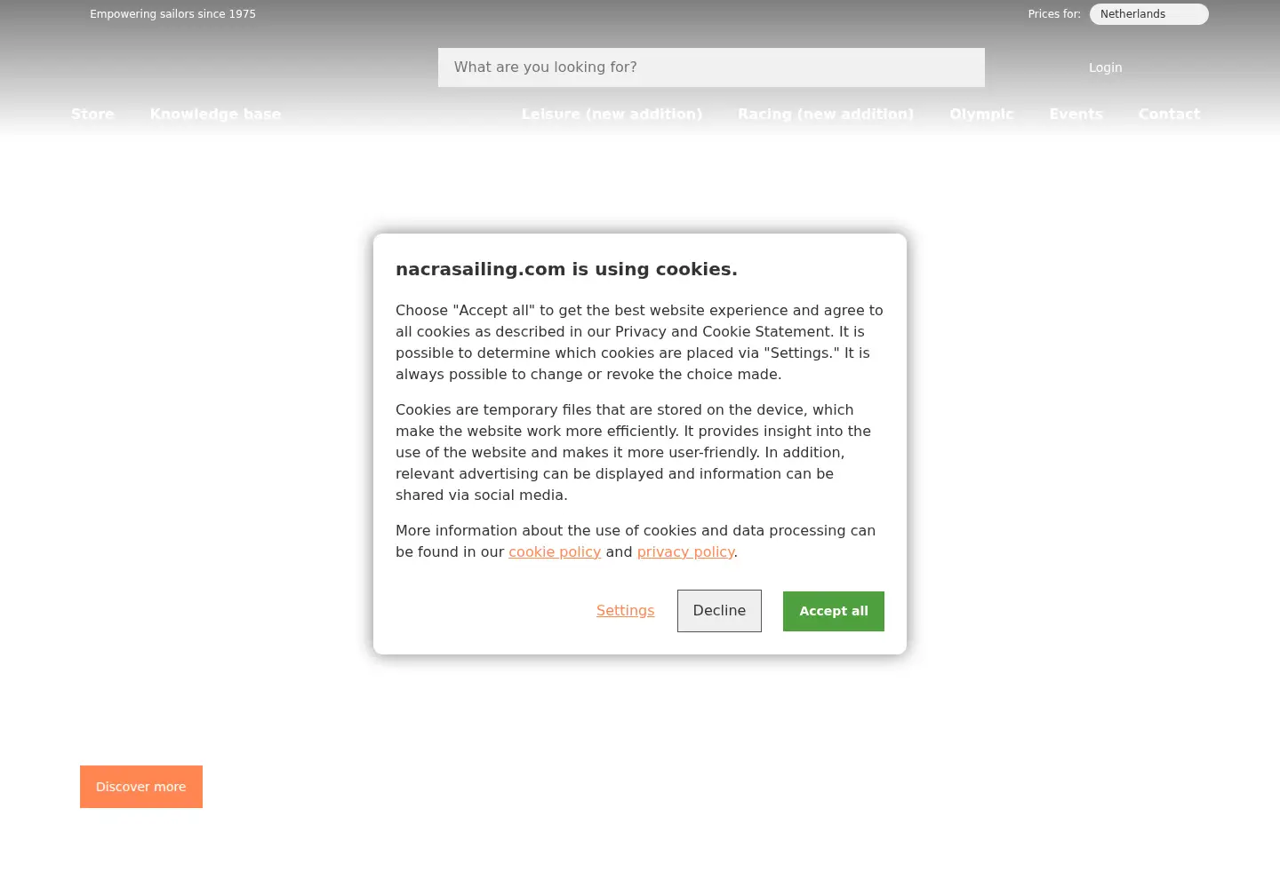 Screenshot of nacrasailing.com