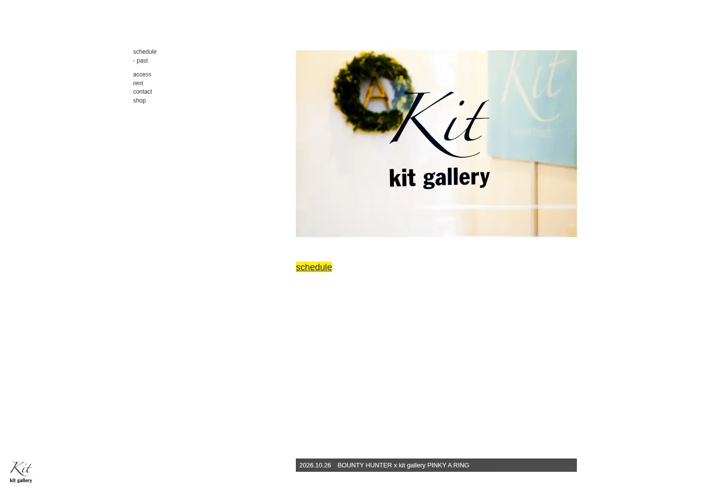 Captured homepage of kit-gallery.com in the current scan