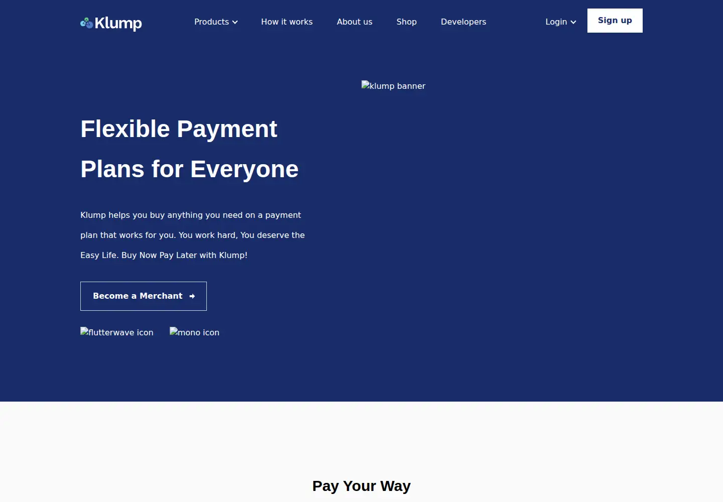 Screenshot of useklump.com