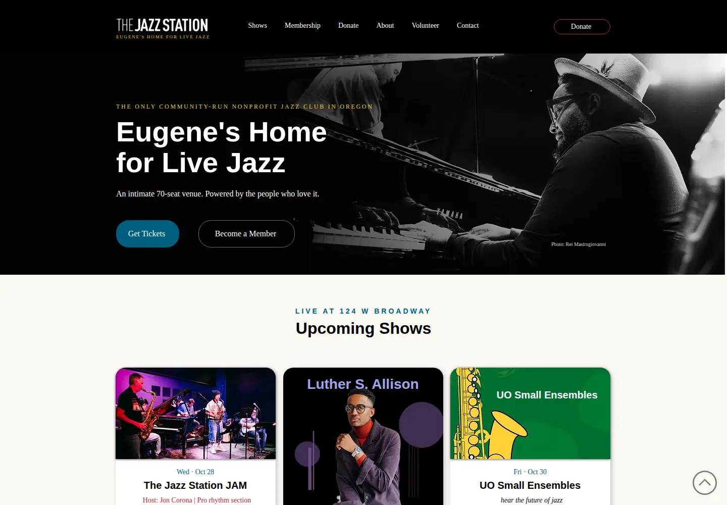 Captured homepage of thejazzstation.org in the current scan