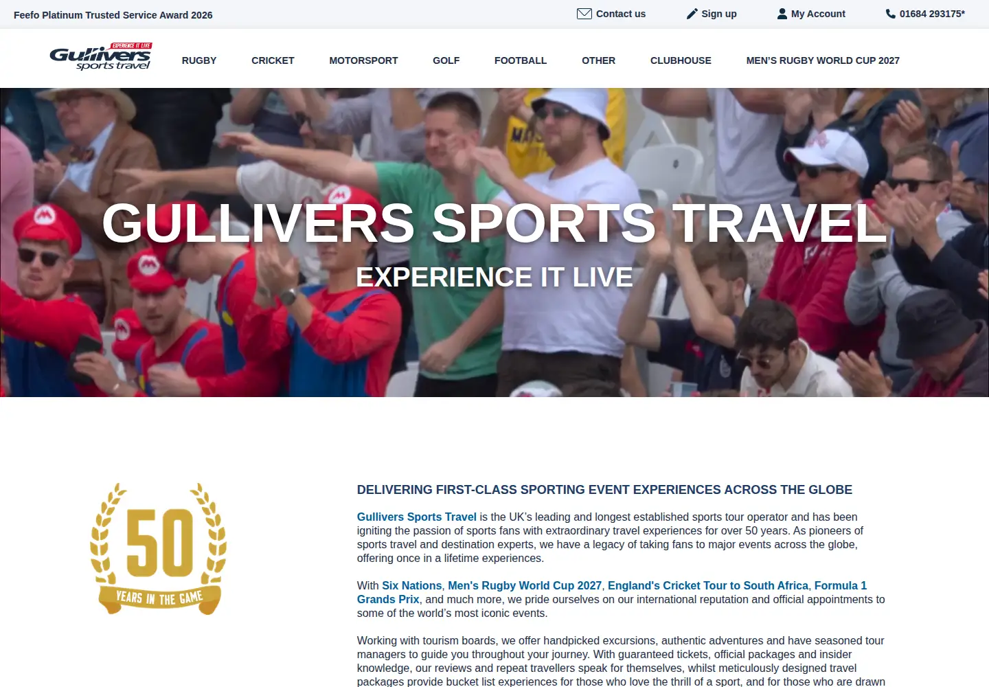 Captured homepage of gulliverstravel.co.uk in the current scan
