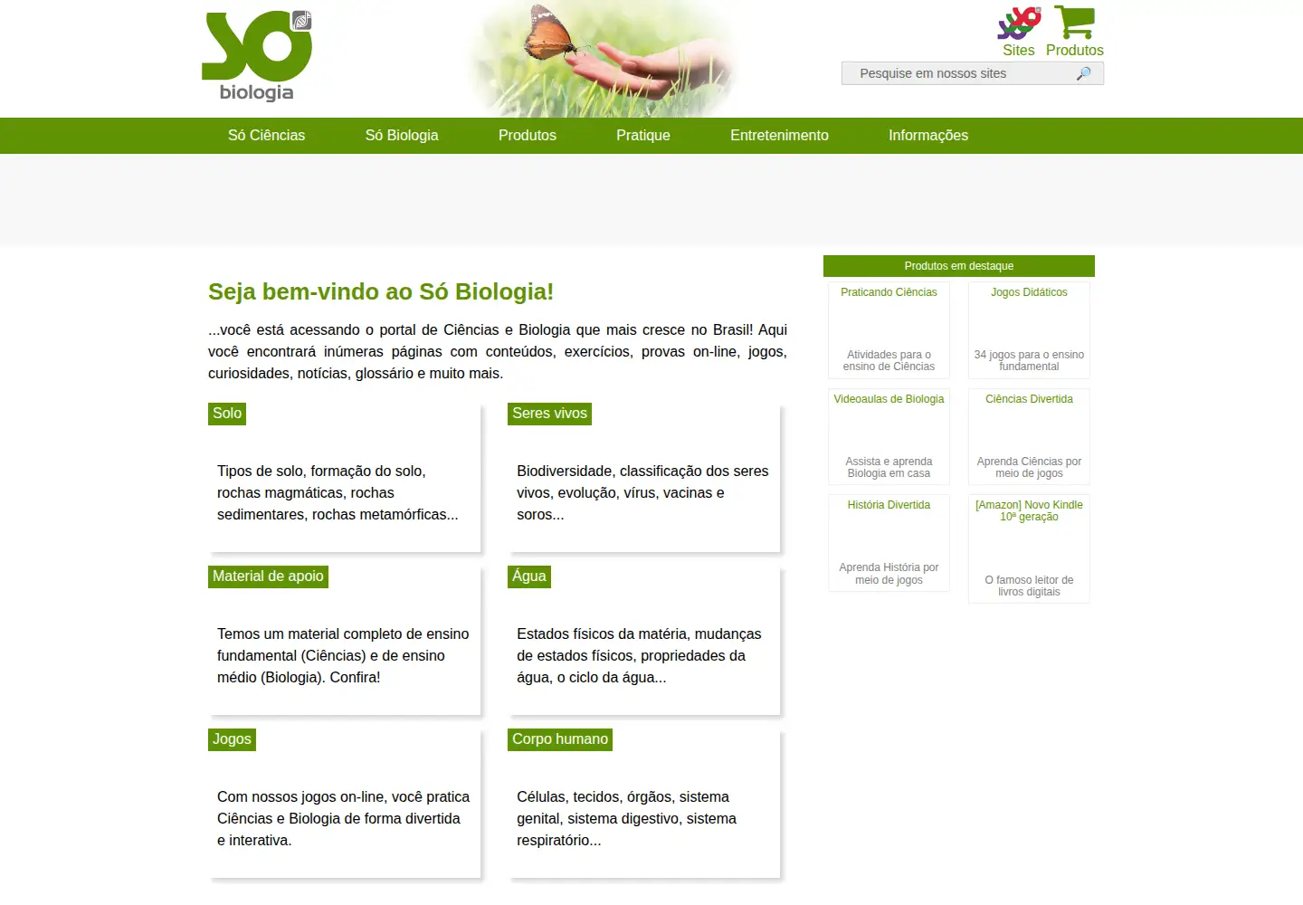Captured homepage of sobiologia.com.br in the current scan