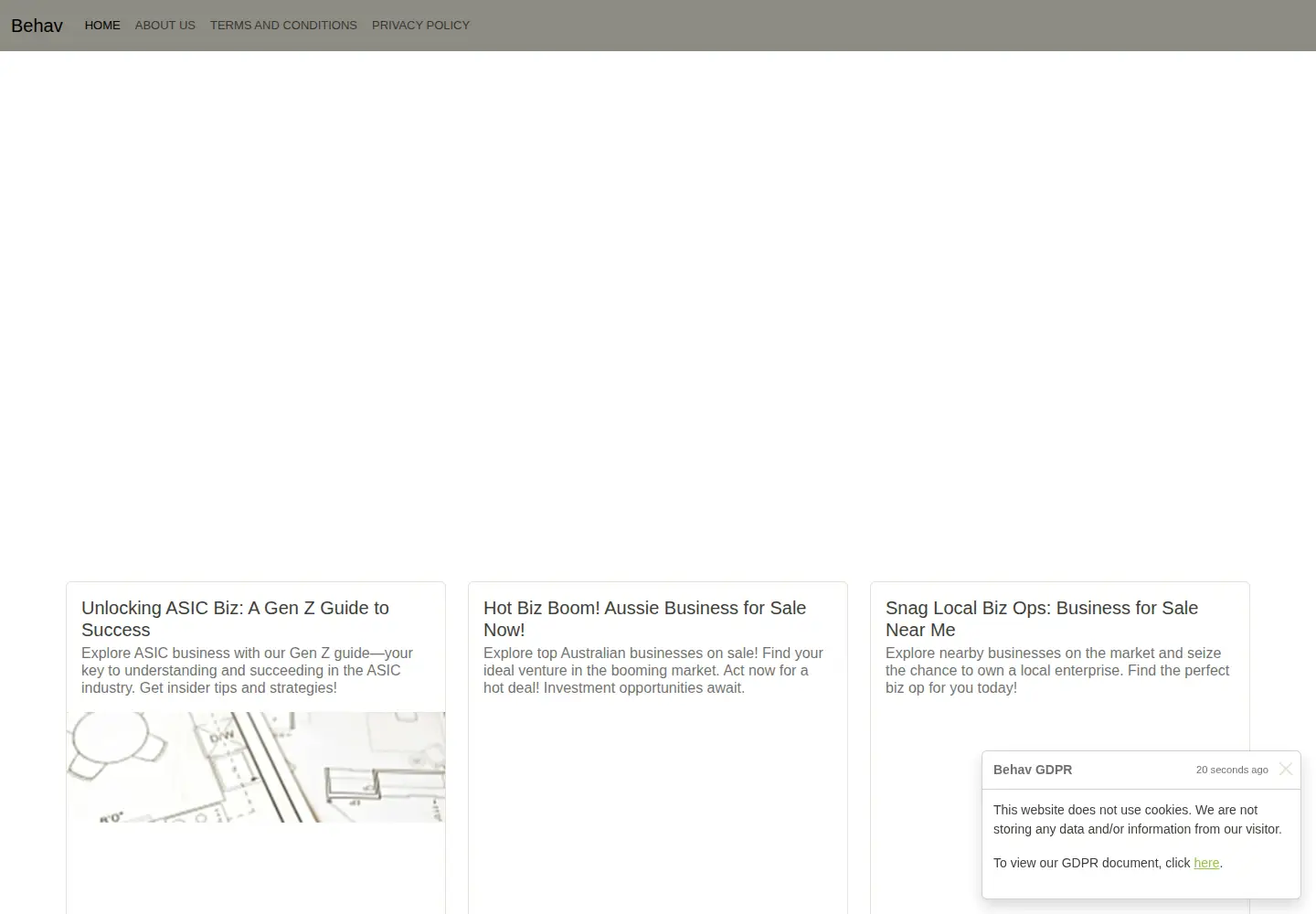Captured homepage of behav.org in the current scan