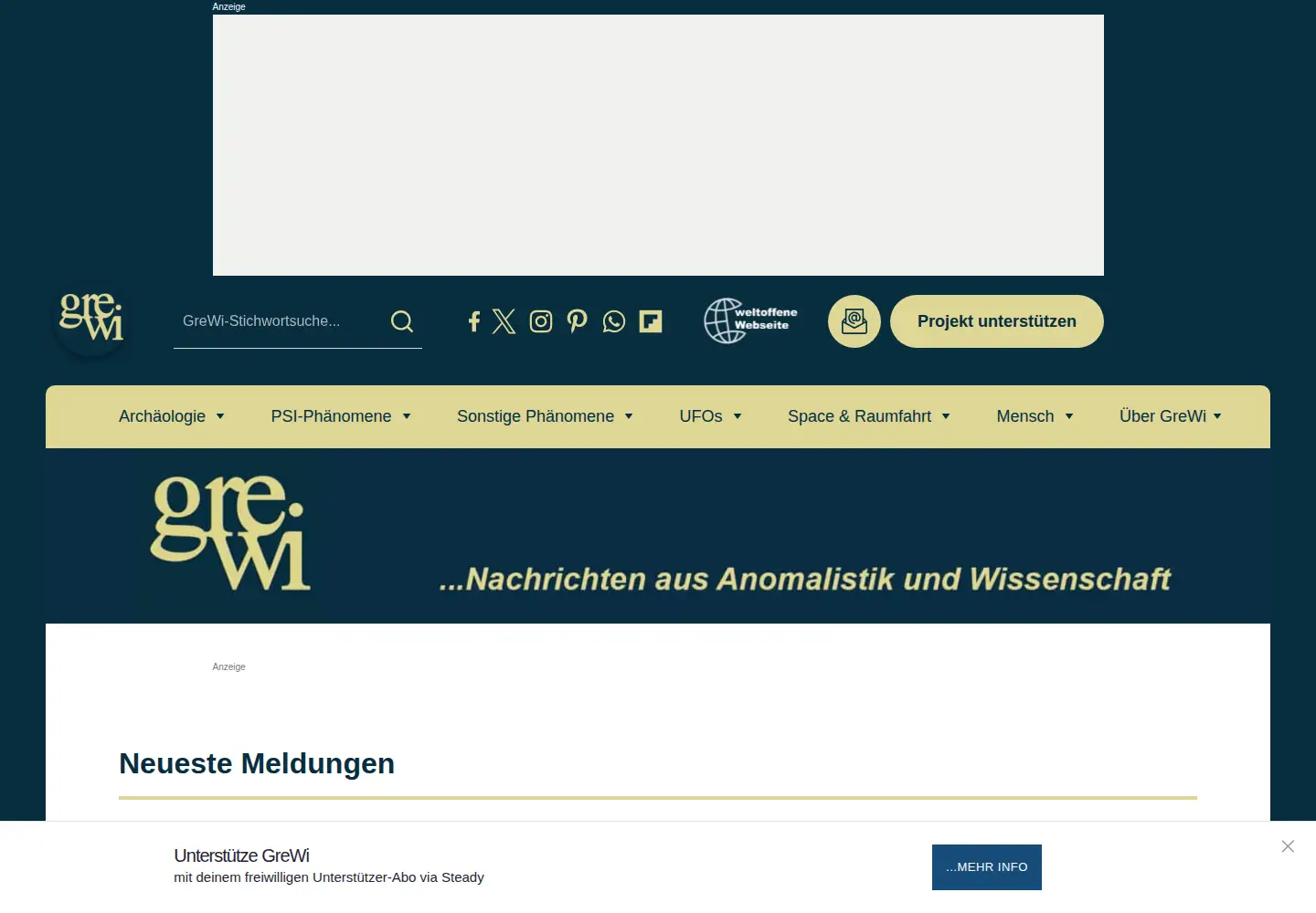 Screenshot of grenzwissenschaft-aktuell.de