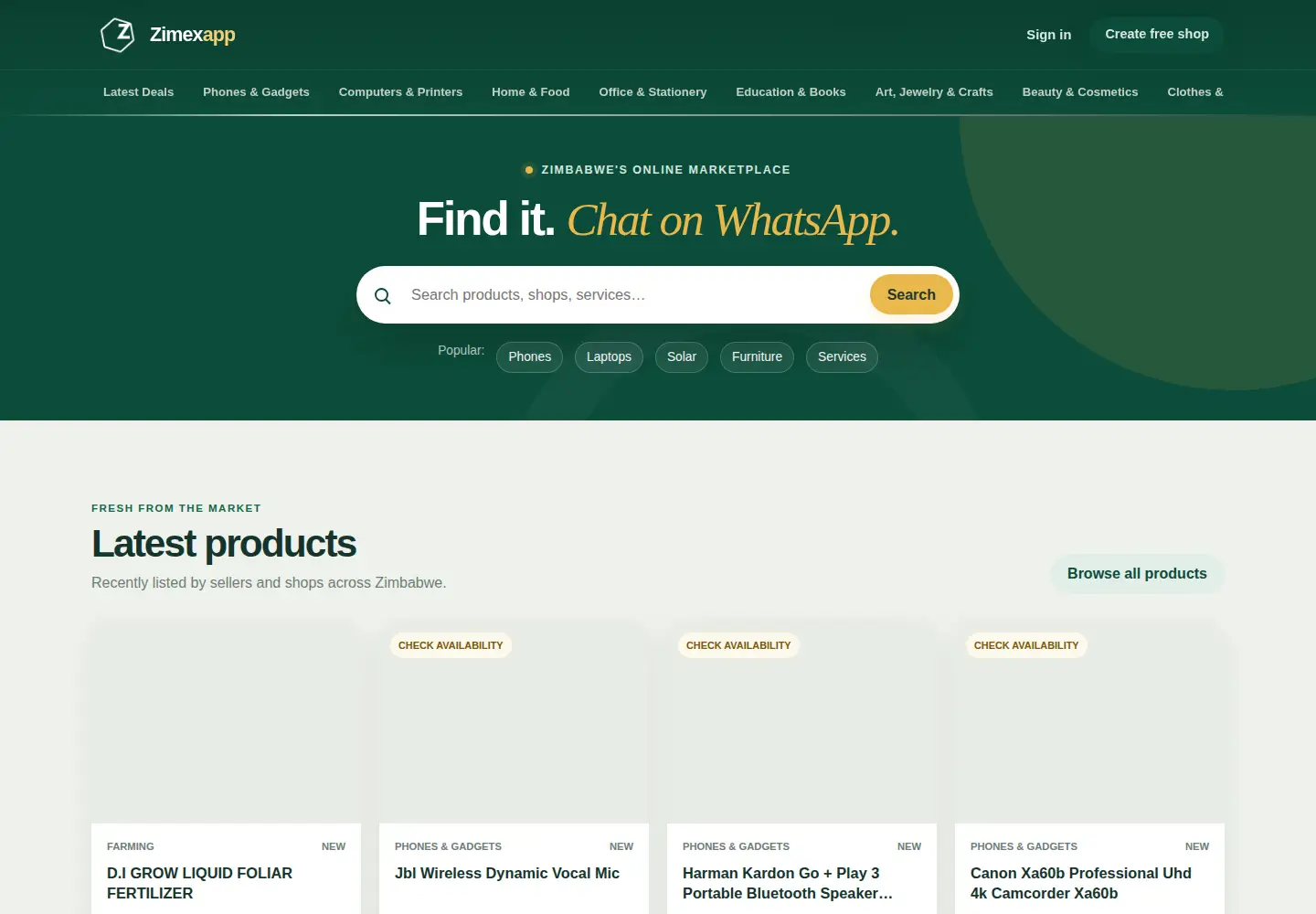 Screenshot of zimexapp.co.zw