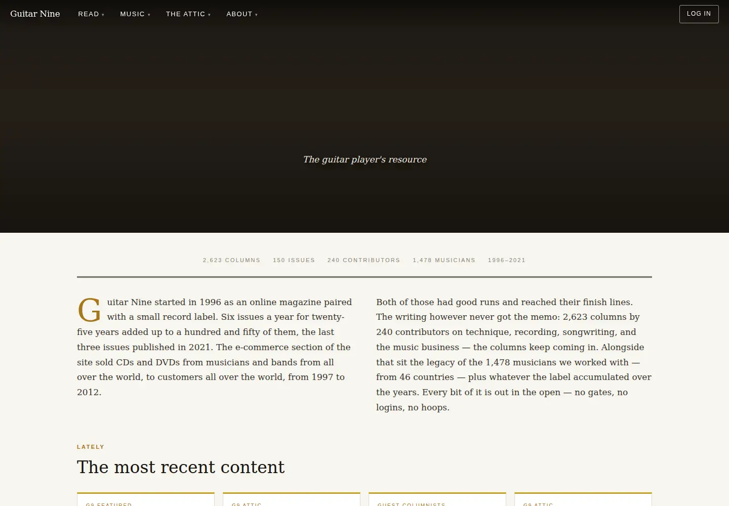Screenshot of guitar9.com