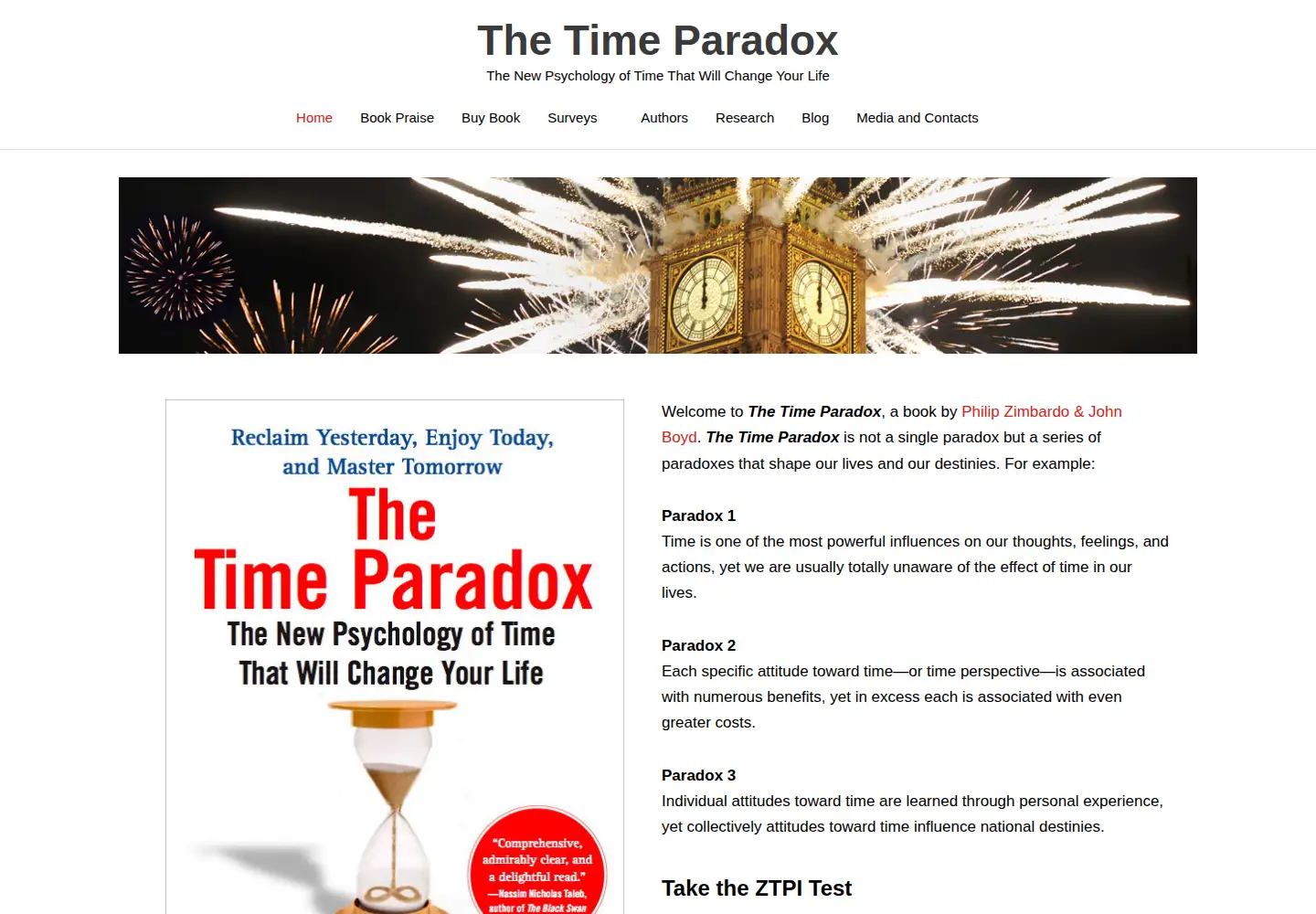 Screenshot of thetimeparadox.com