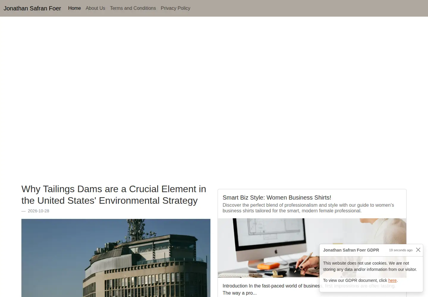 Screenshot of jonathansafranfoer.com