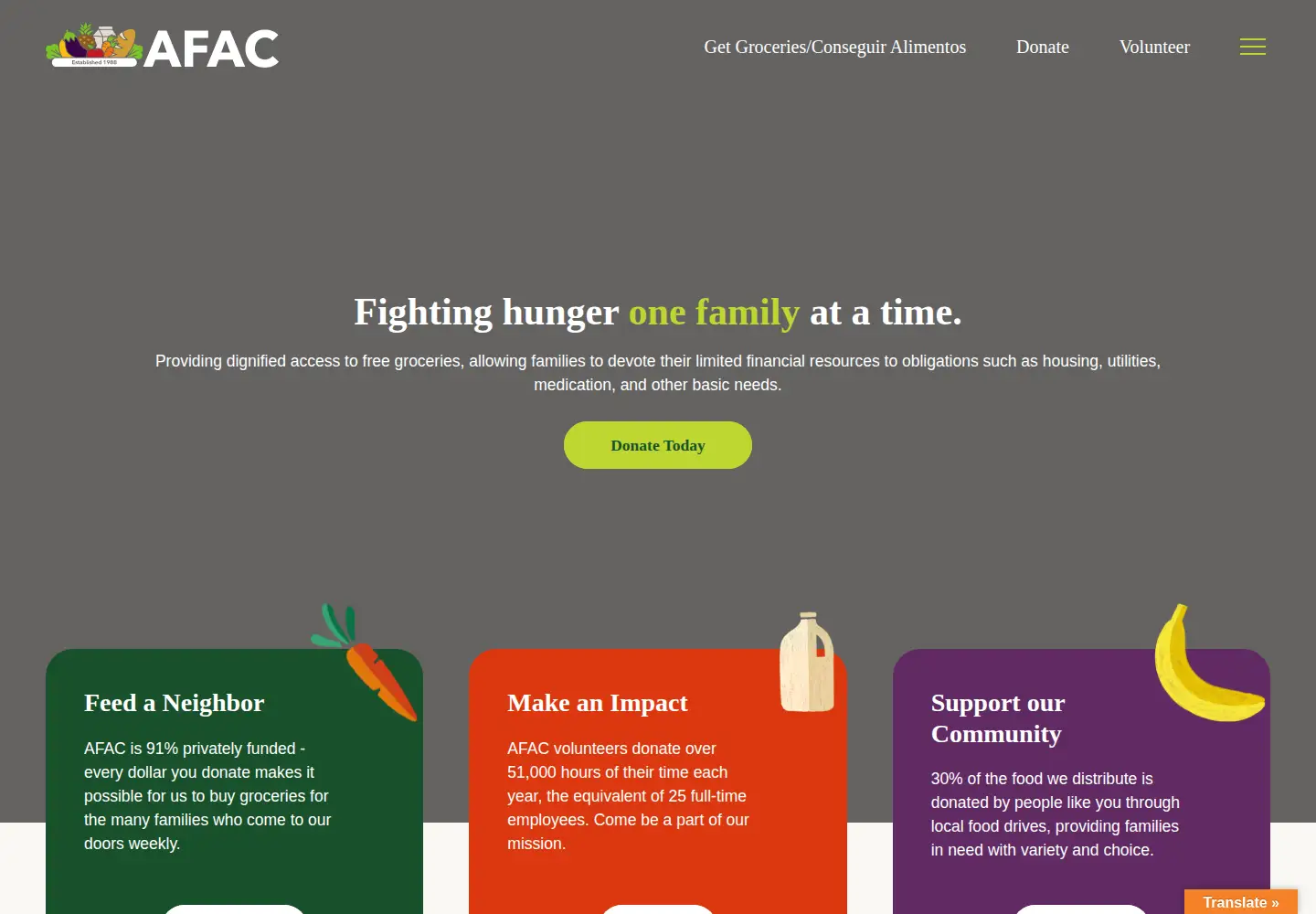 Screenshot of afac.org