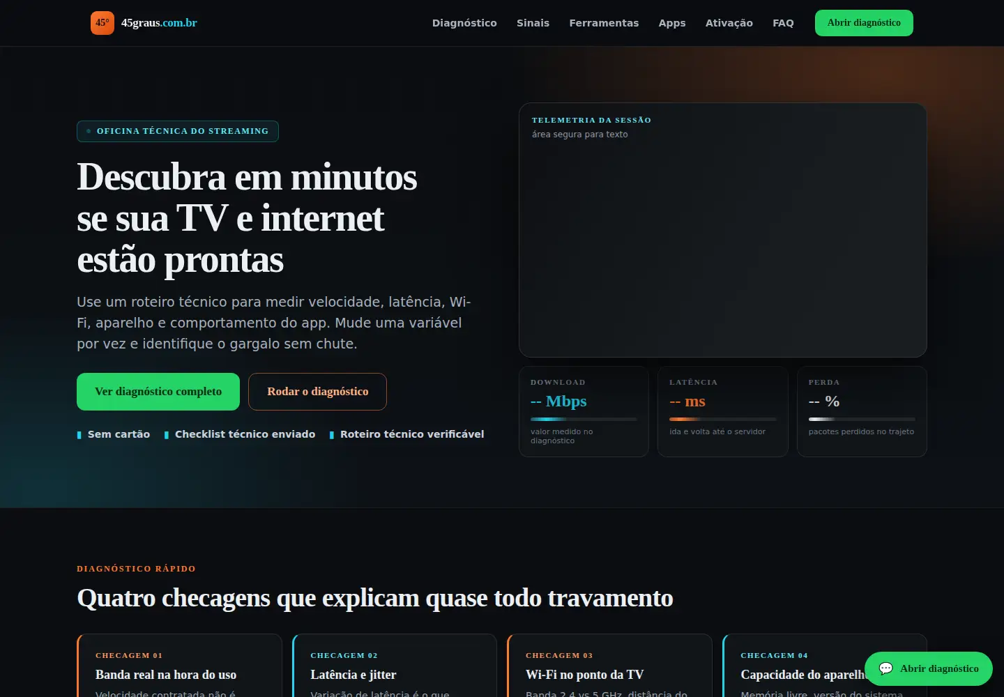 Captured homepage of 45graus.com.br in the current scan