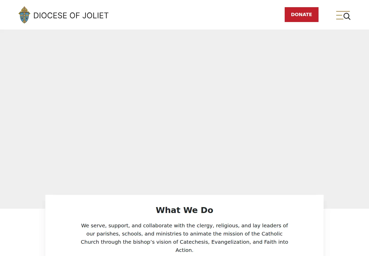 Captured homepage of dioceseofjoliet.org in the current scan