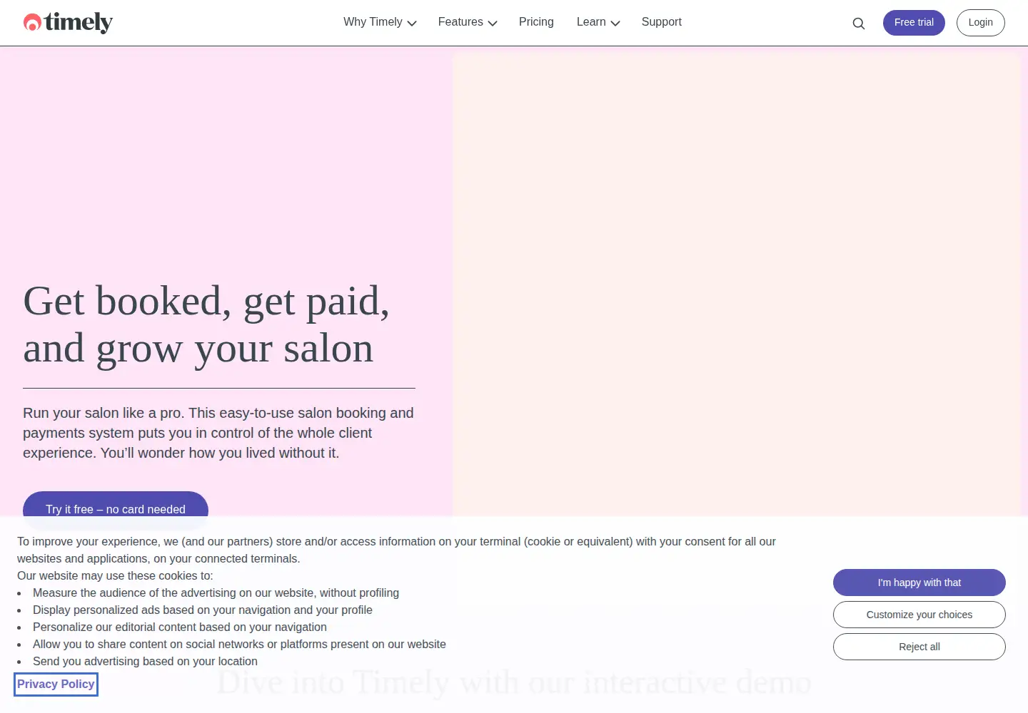 Screenshot of gettimely.com
