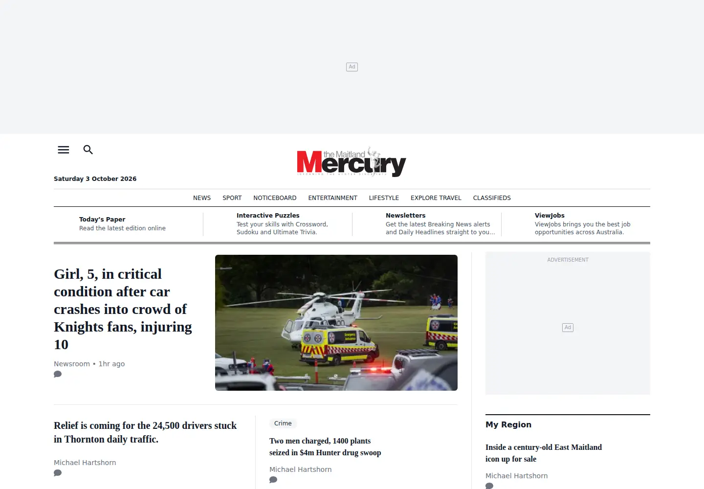 Screenshot of maitlandmercury.com.au