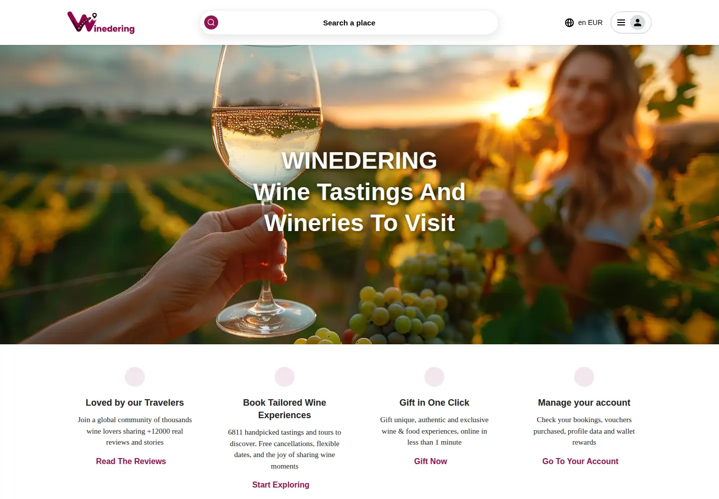 Screenshot of winedering.com