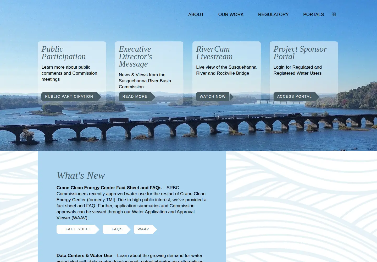 Screenshot of srbc.gov