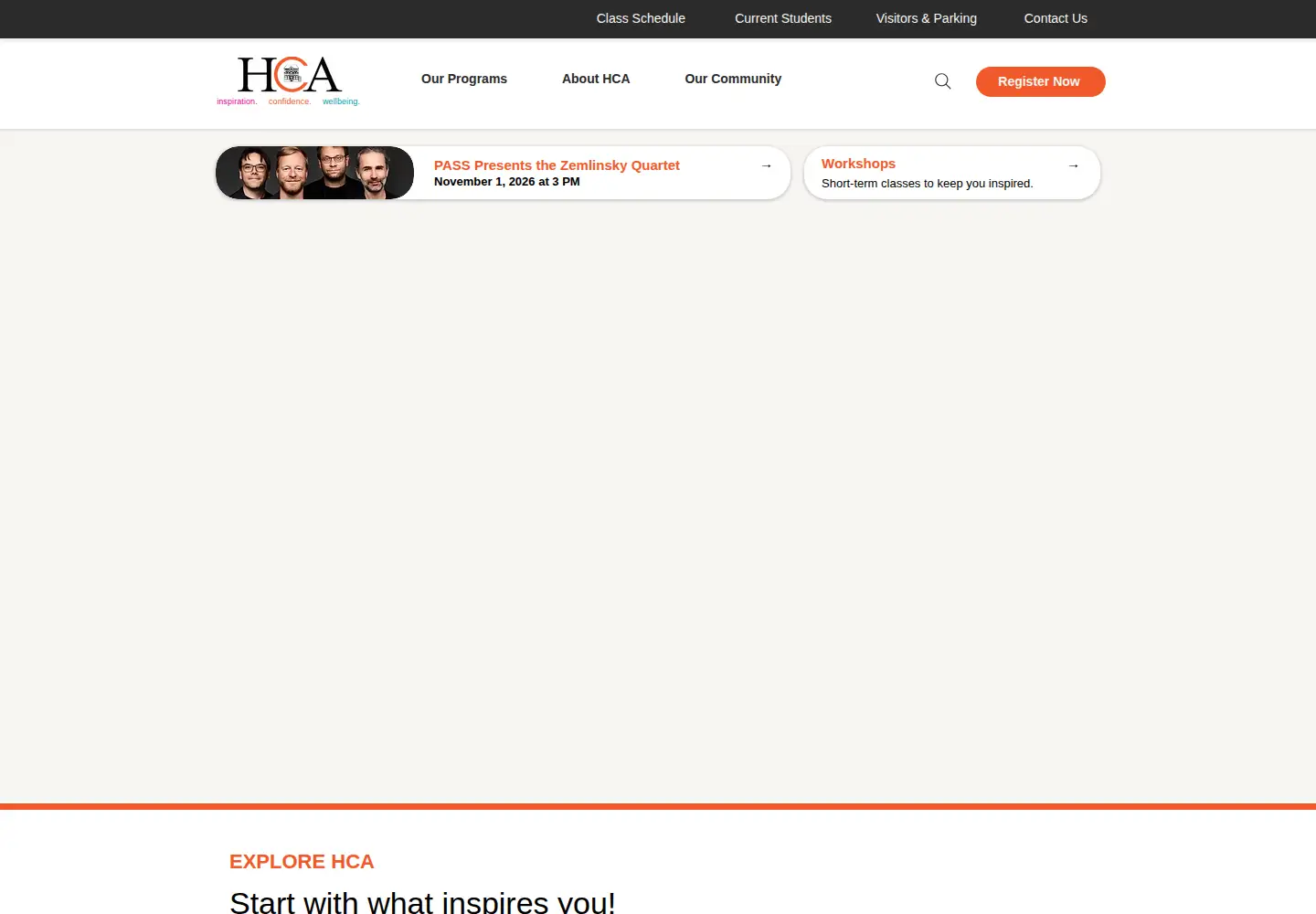 Captured homepage of hcarts.ca in the current scan