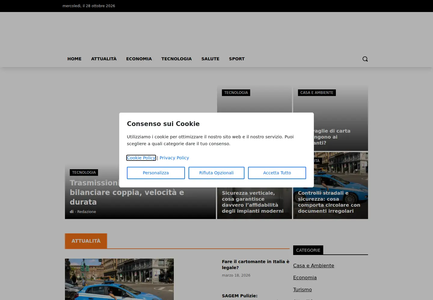 Captured homepage of altracitta.org in the current scan