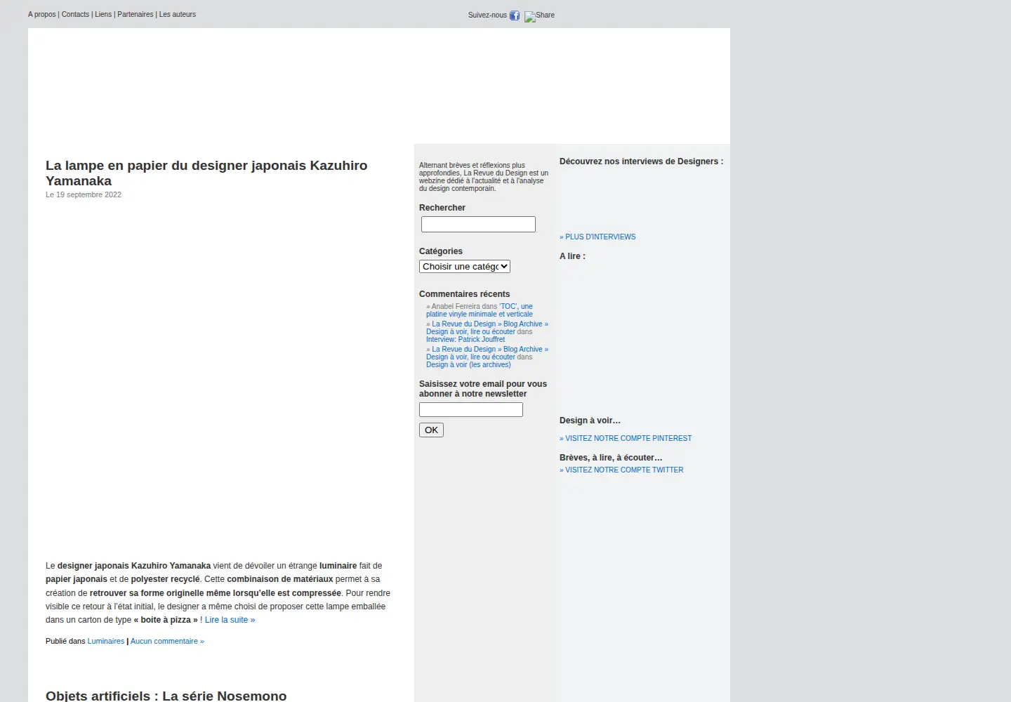 Screenshot of larevuedudesign.com