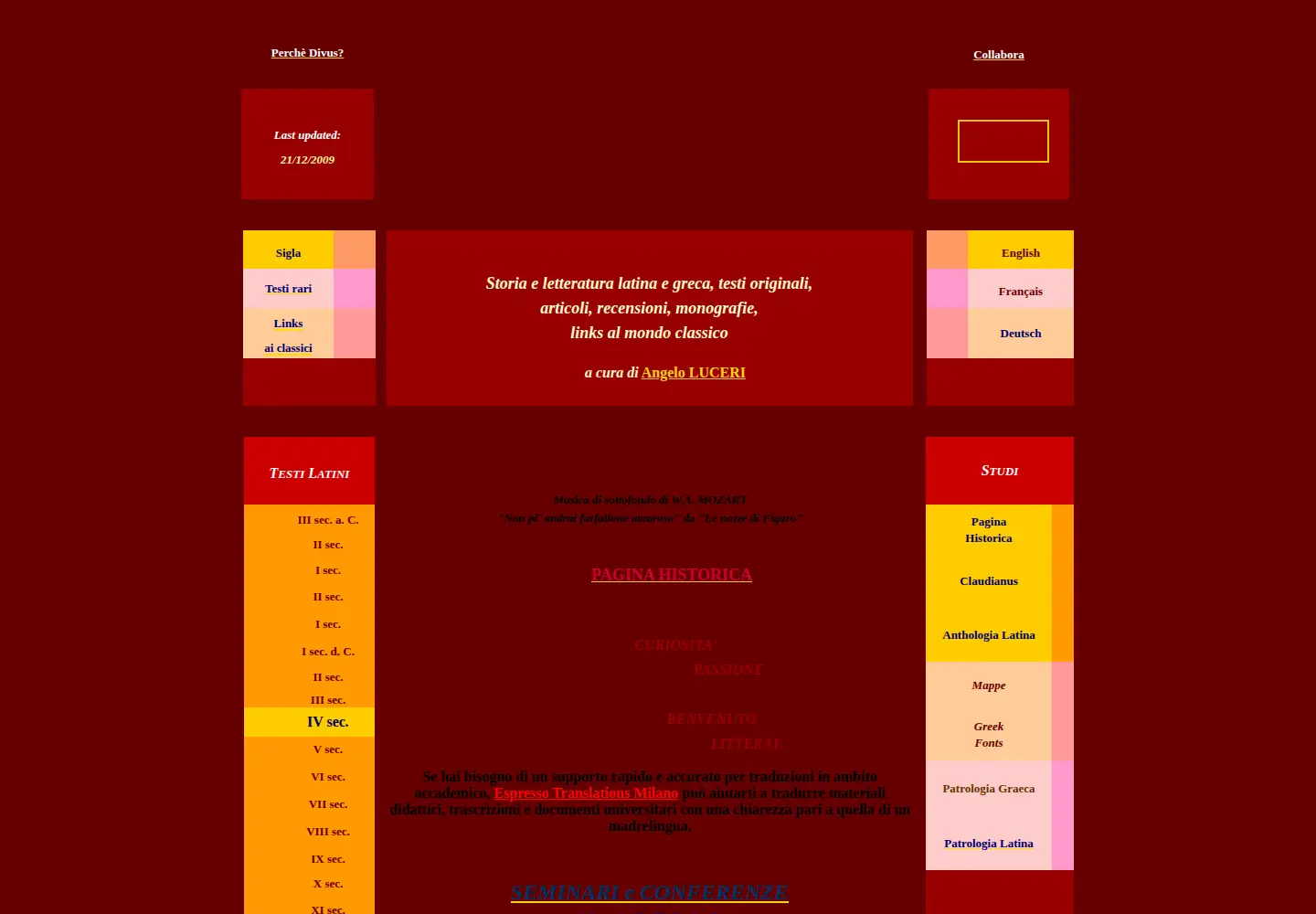 Screenshot of divusangelus.it