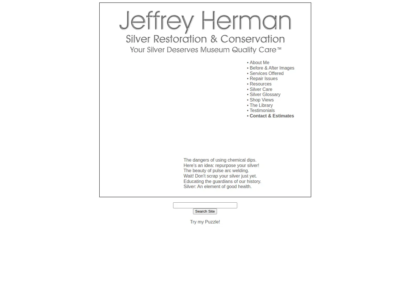 Screenshot of hermansilver.com