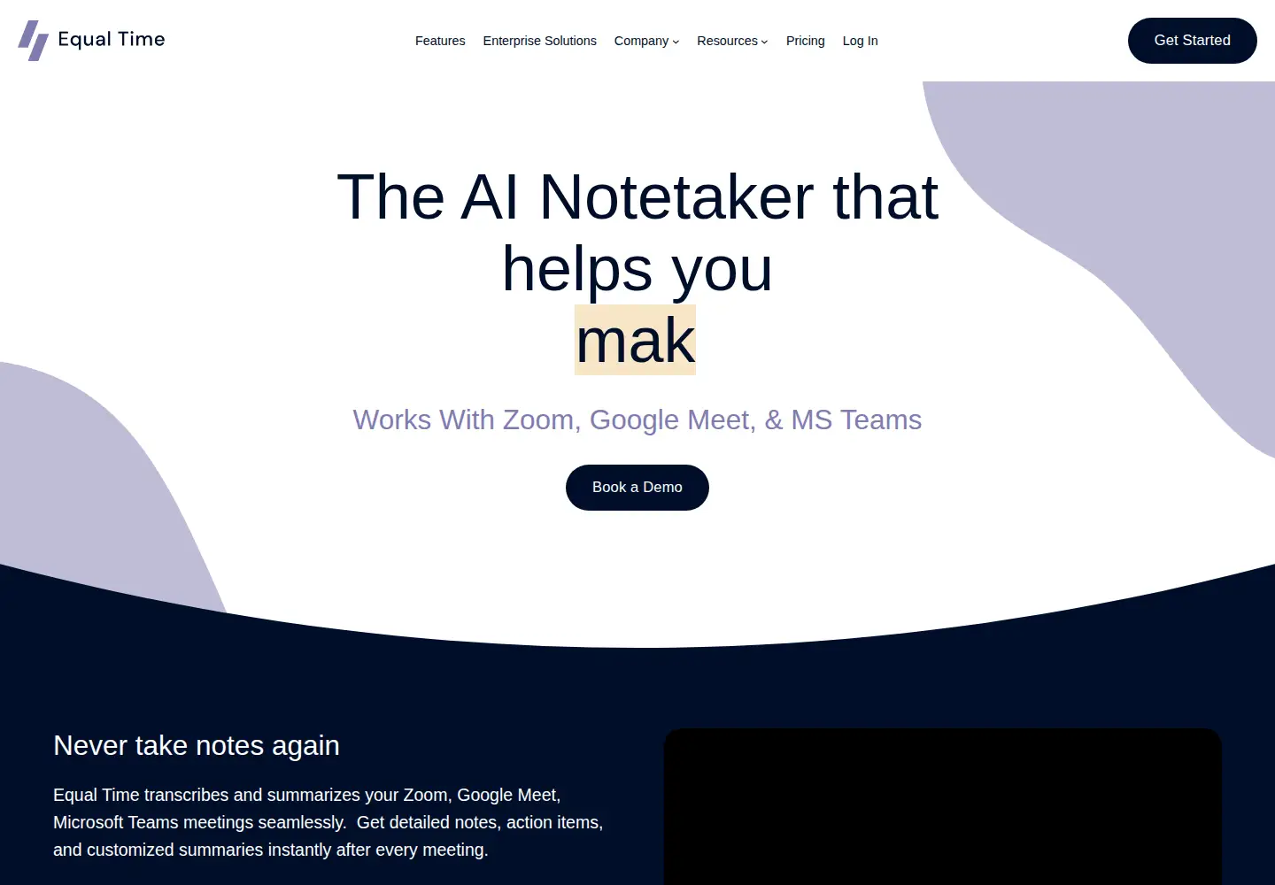 Screenshot of equaltime.io