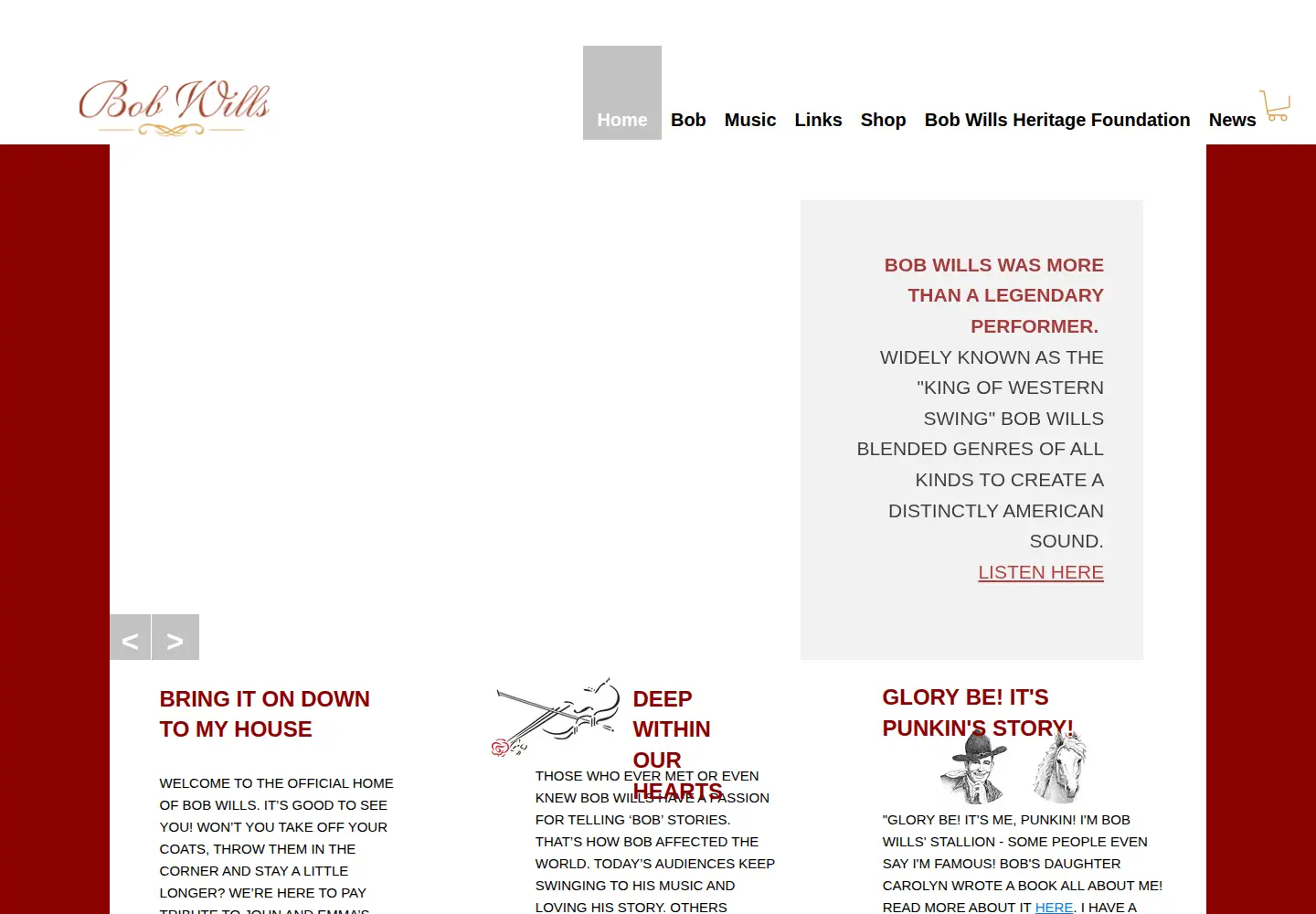 Screenshot of bobwills.com