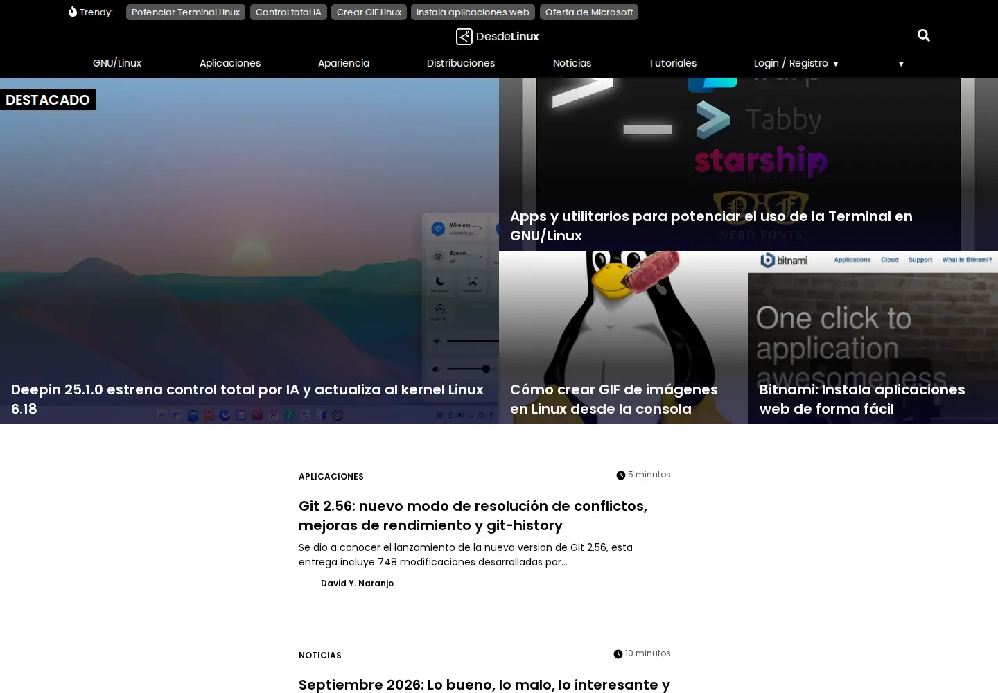 Screenshot of desdelinux.net