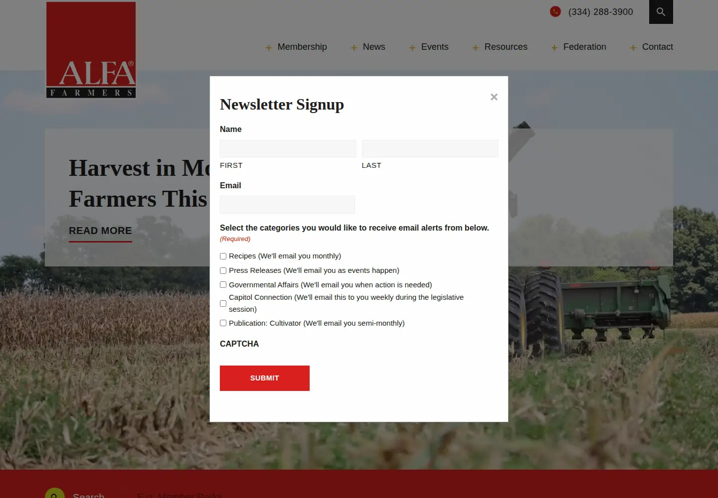 Screenshot of alfafarmers.org