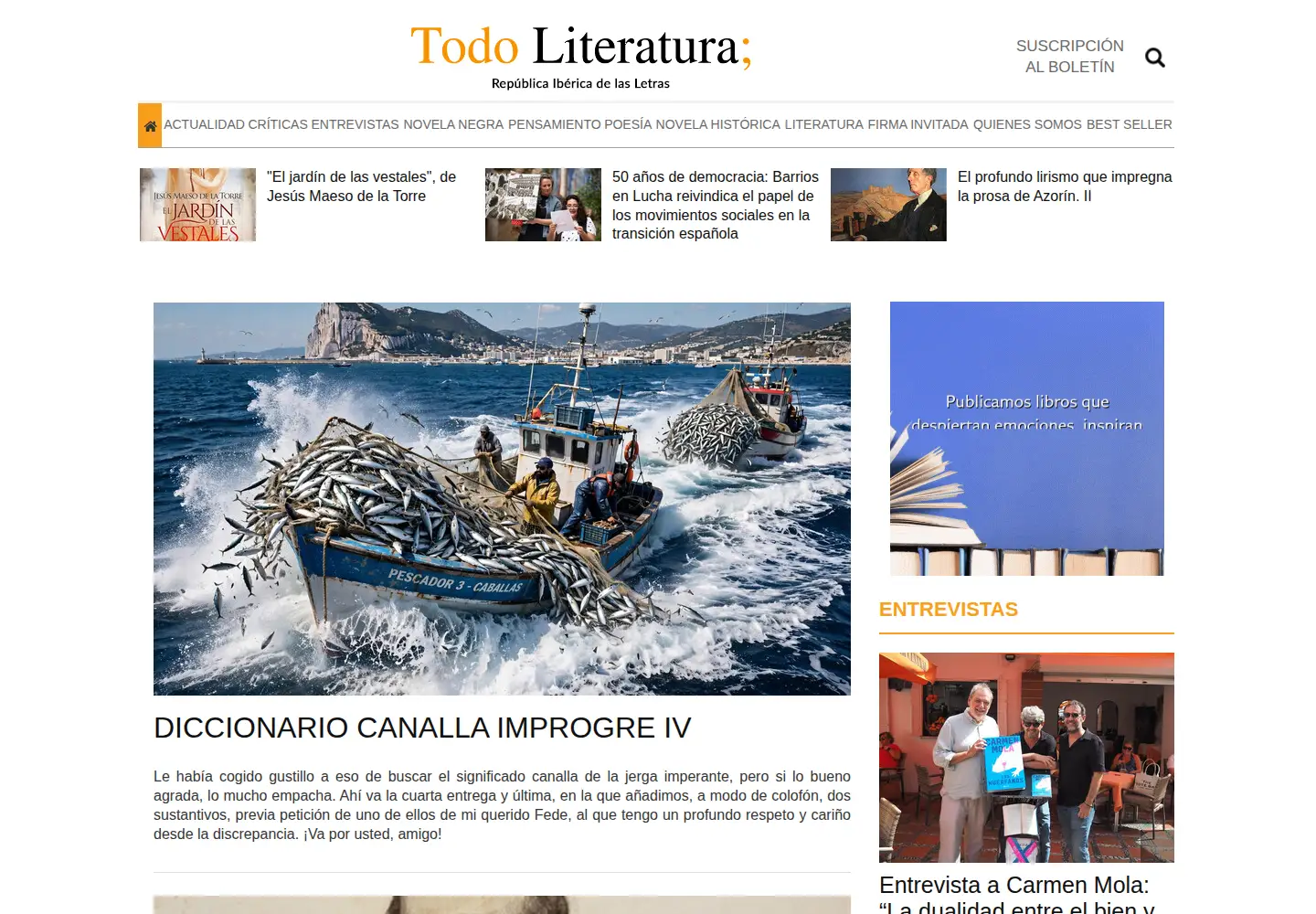 Screenshot of todoliteratura.es