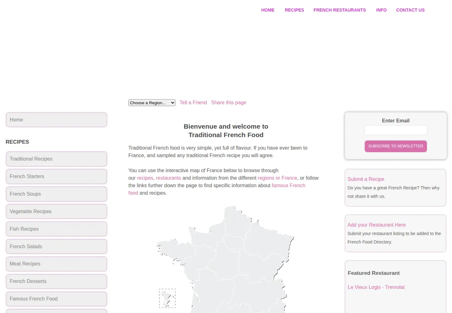 Screenshot of traditionalfrenchfood.com