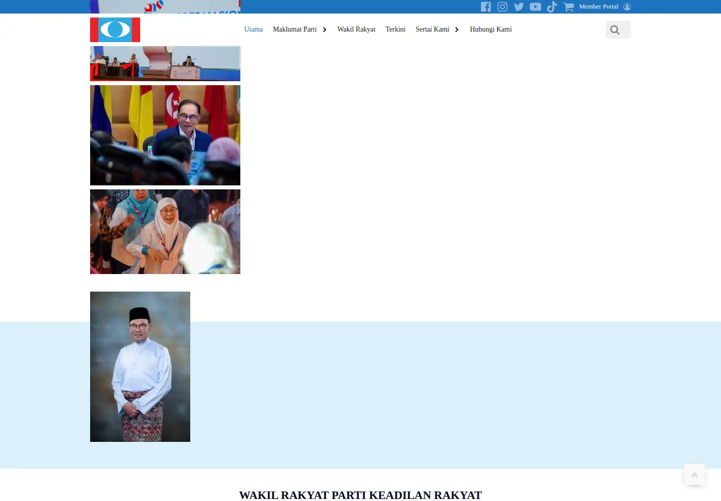 Captured homepage of keadilanrakyat.org in the current scan