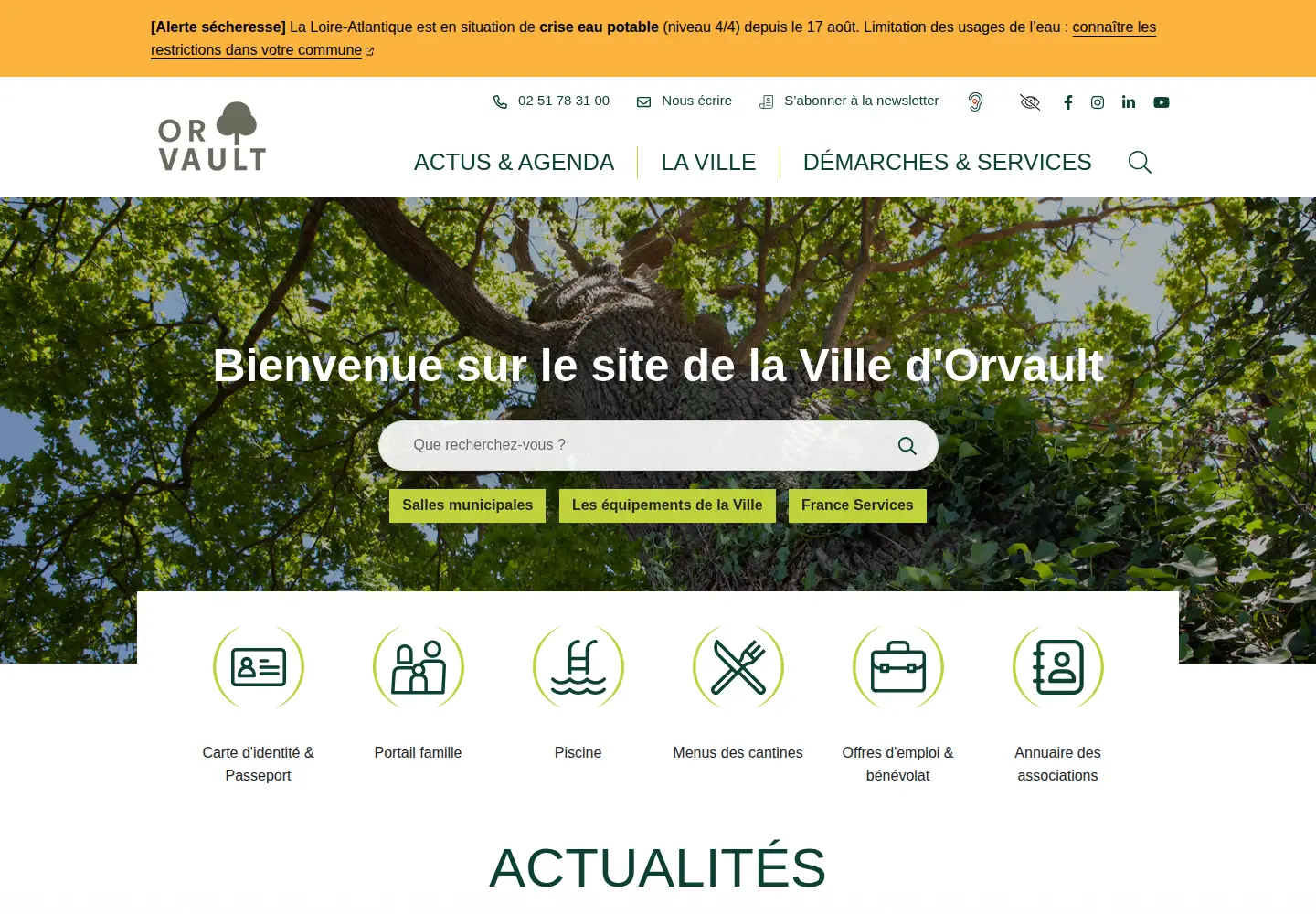 Screenshot of orvault.fr