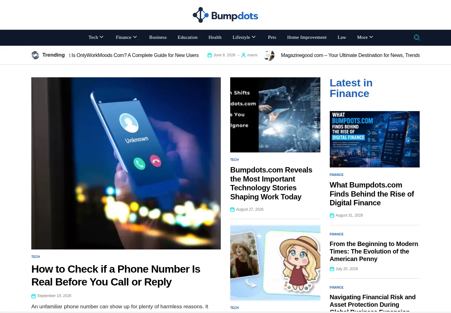 Screenshot of bumpdots.com