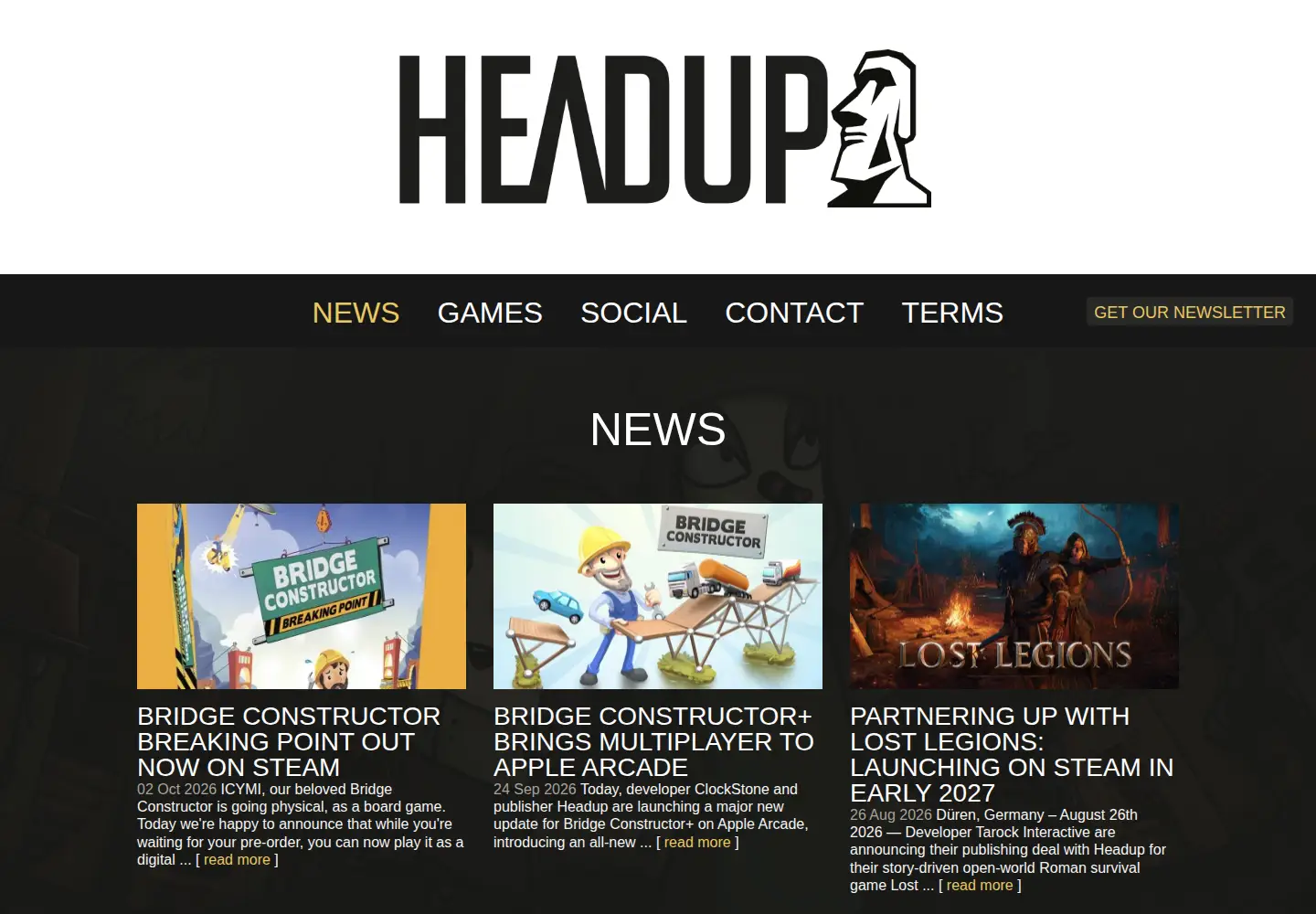Screenshot of headupgames.com