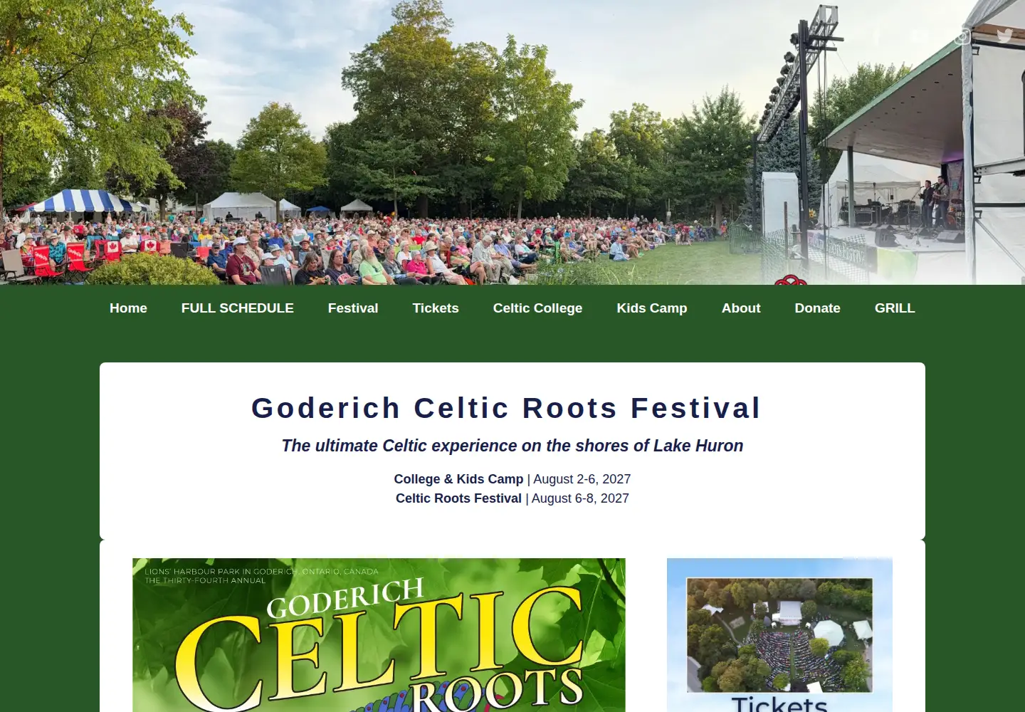 Captured homepage of celticfestival.ca in the current scan