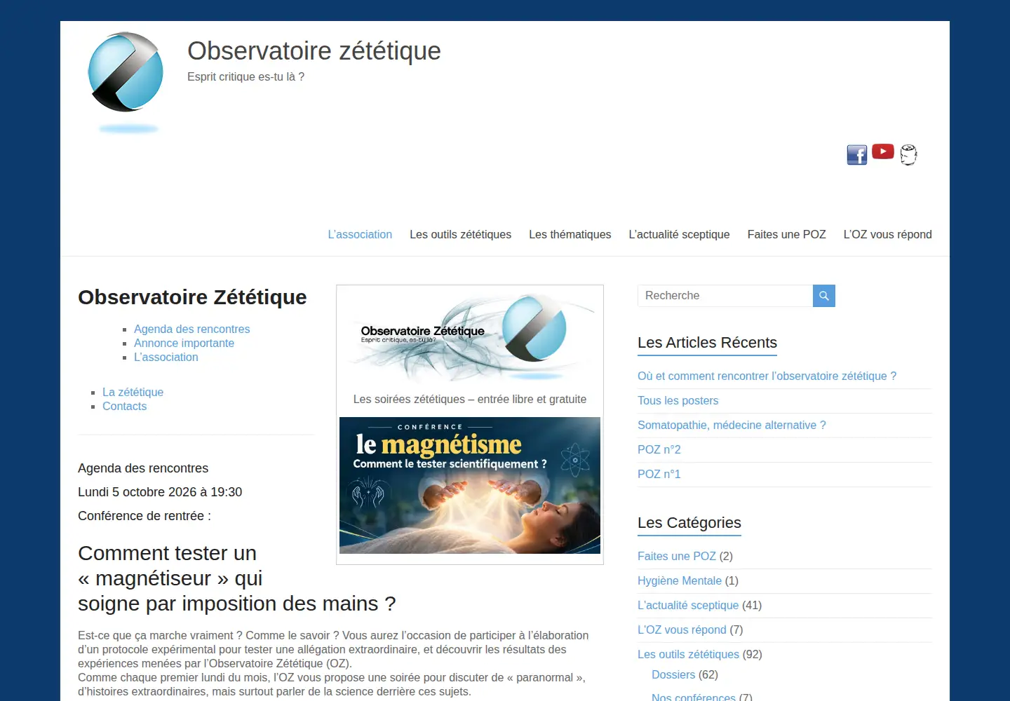 Screenshot of zetetique.fr
