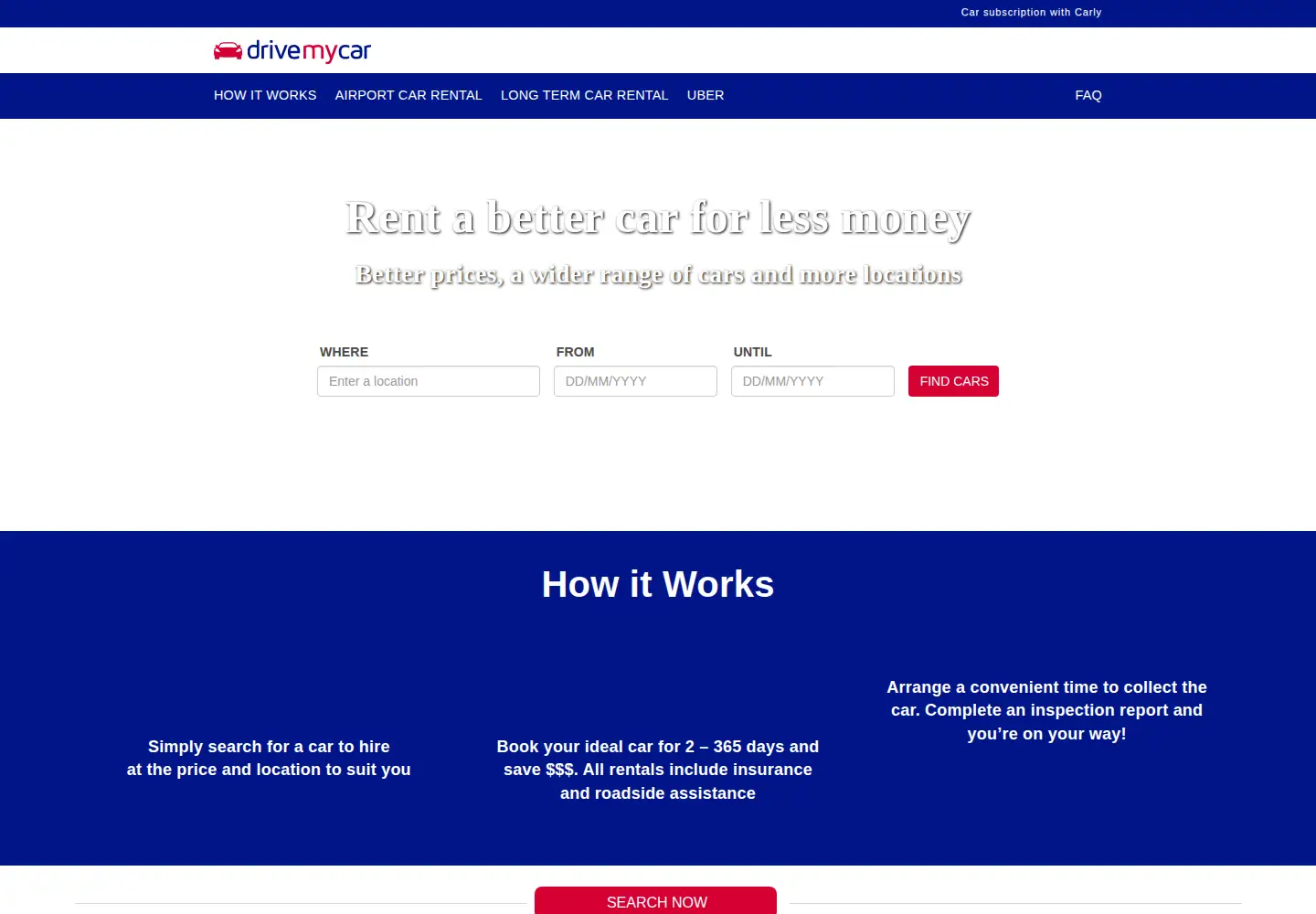 Screenshot of drivemycar.com.au