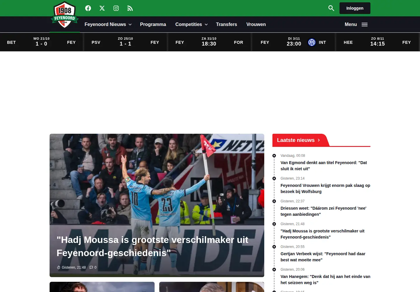 Screenshot of feyenoordpings.nl
