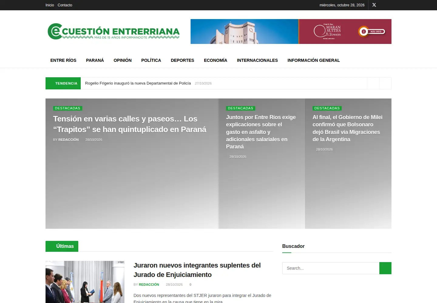 Screenshot of cuestionentrerriana.com.ar