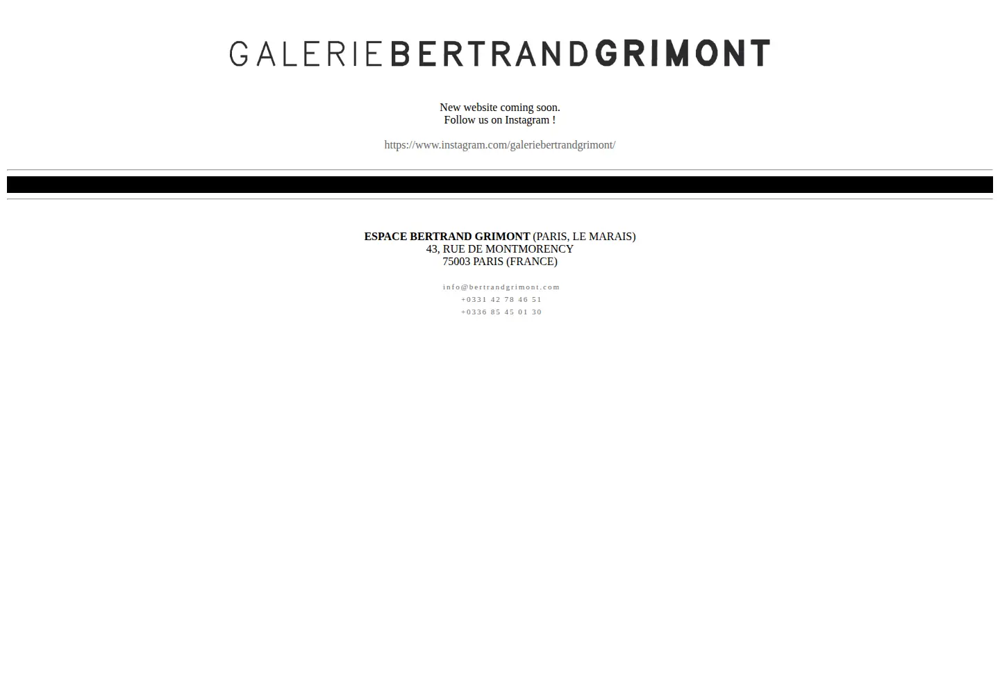 Captured homepage of bertrandgrimont.com in the current scan