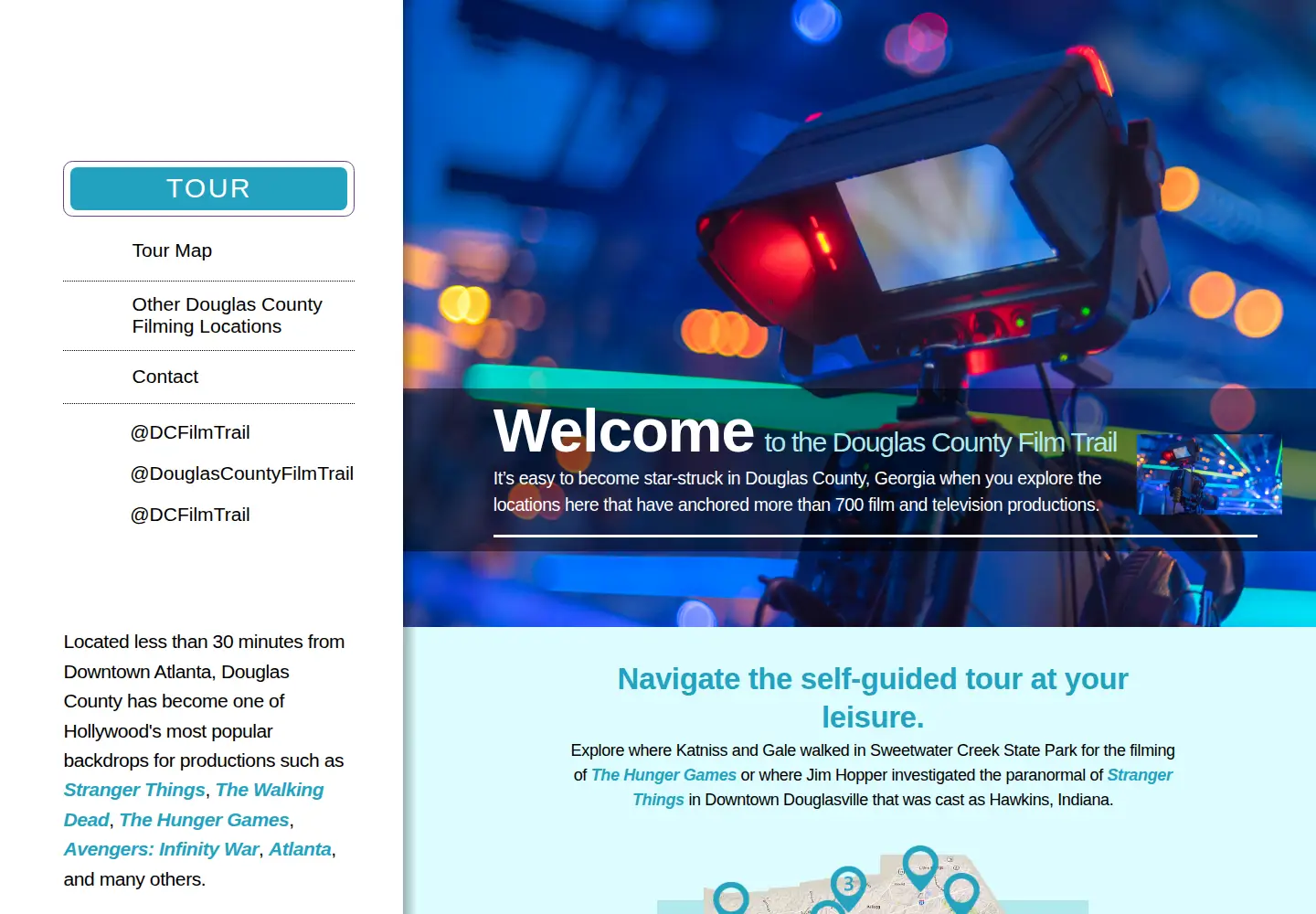 Screenshot of douglascountyfilmtrail.com