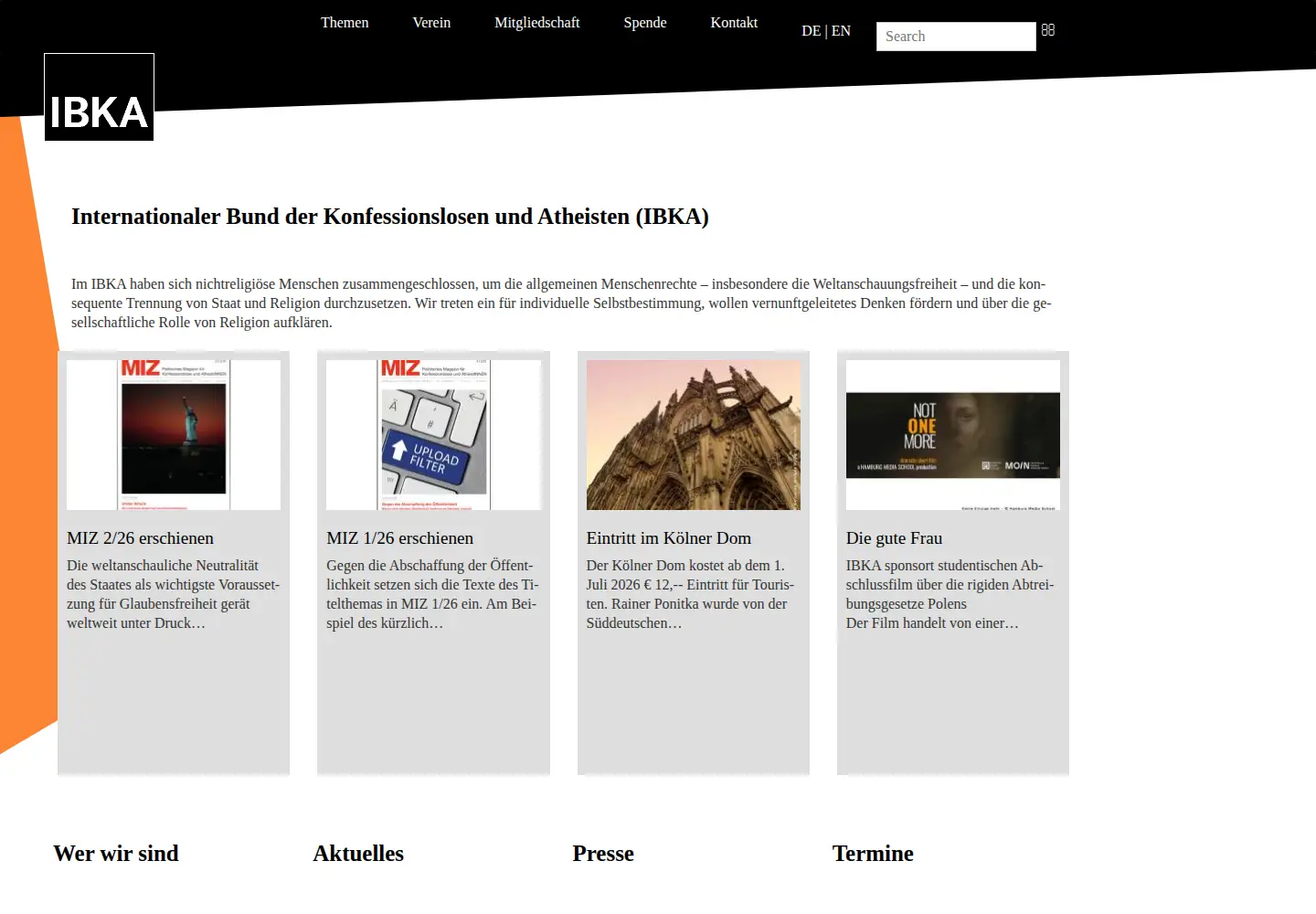 Screenshot of ibka.org