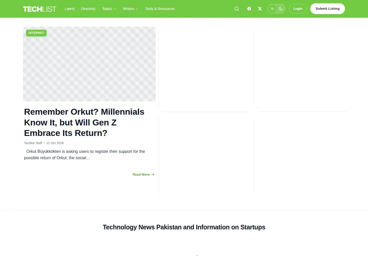 Screenshot of techlist.pk