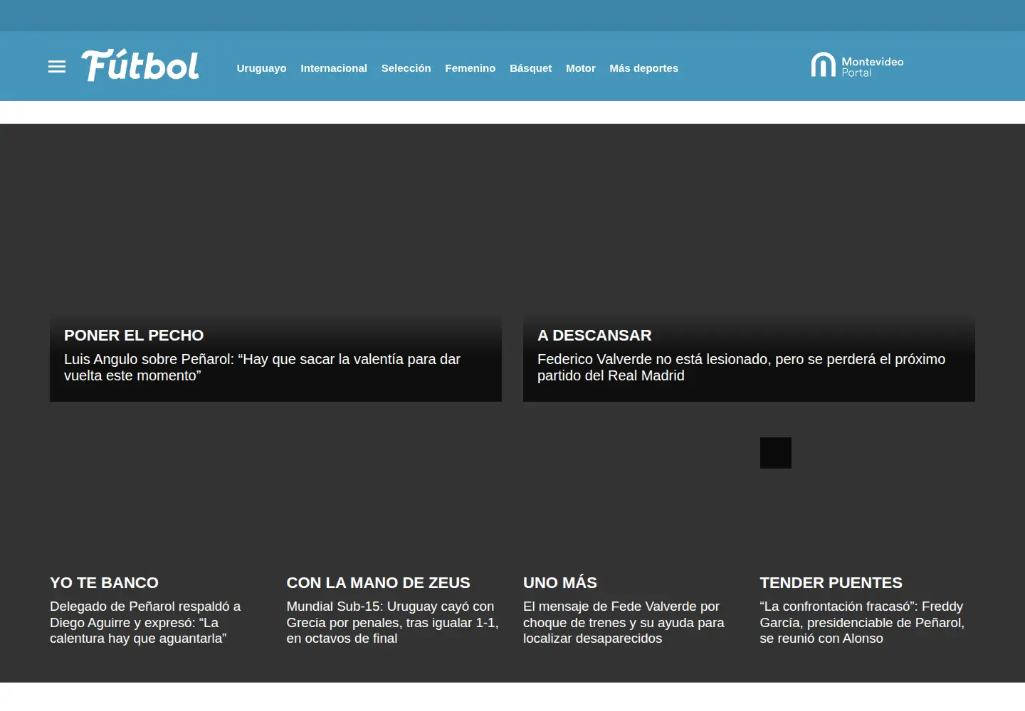 Captured homepage of futbol.com.uy in the current scan