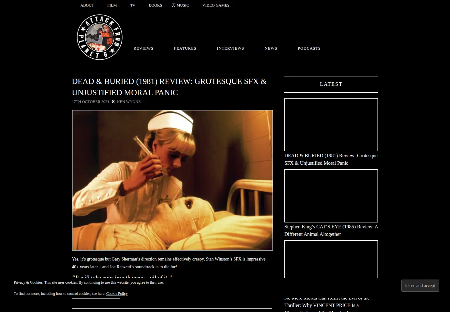 Screenshot of attackfromplanetb.com