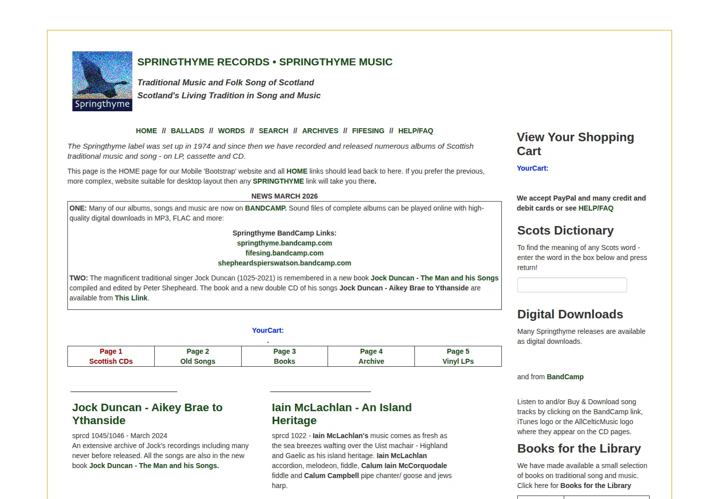 Screenshot of springthyme.co.uk