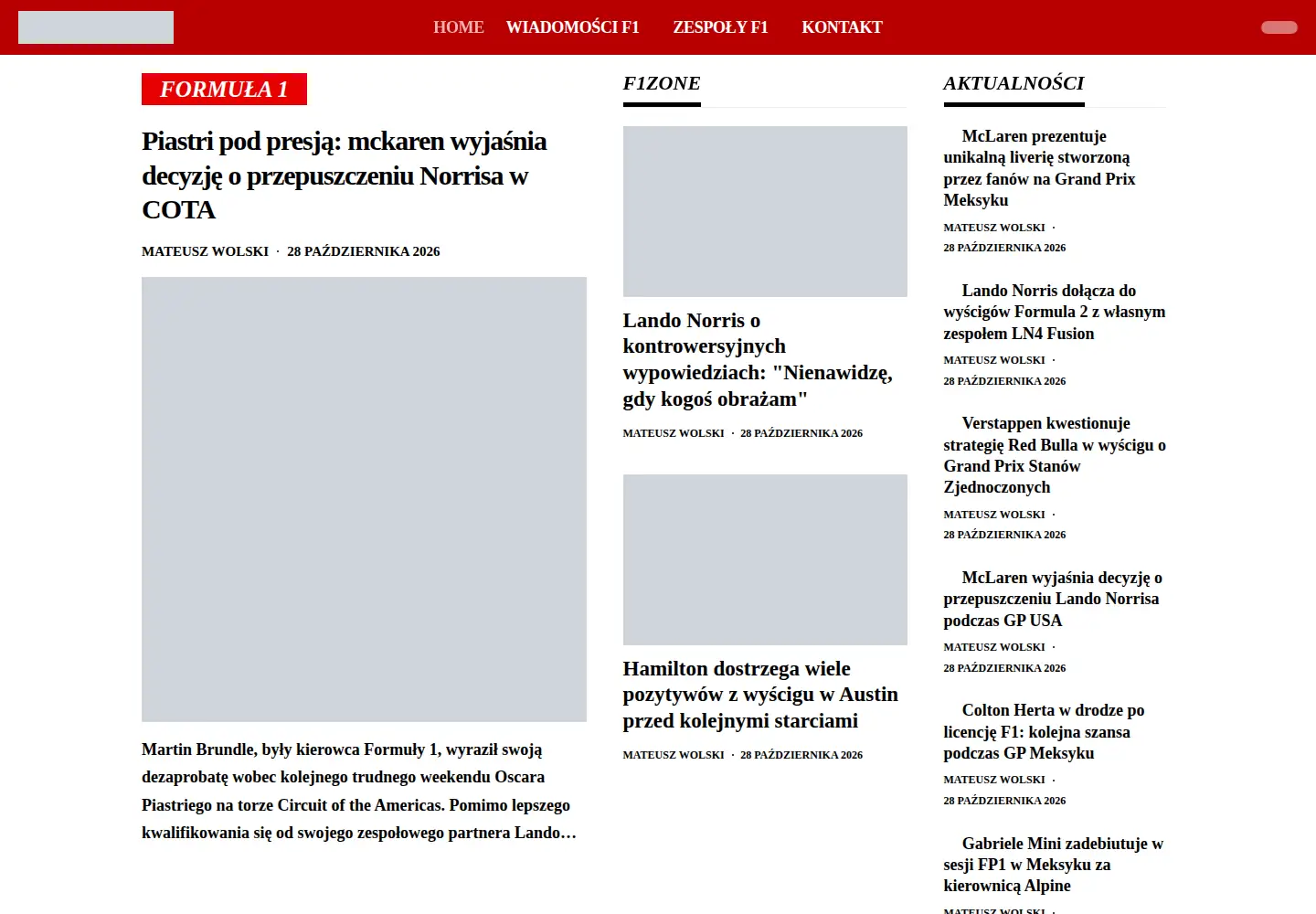 Screenshot of f1zone.pl