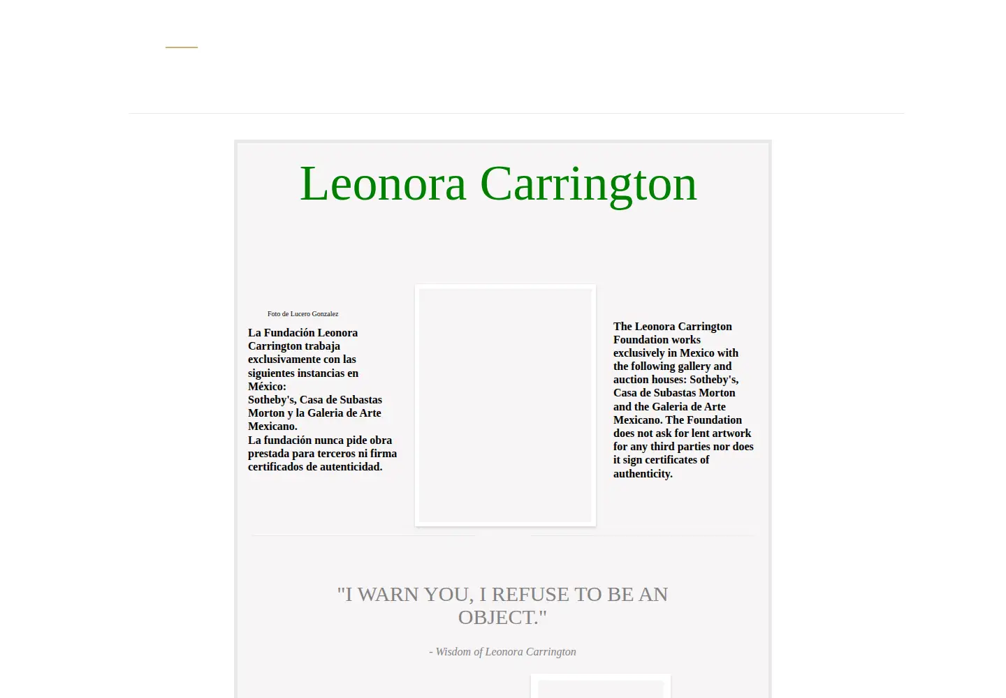 Captured homepage of leocarrington.com in the current scan